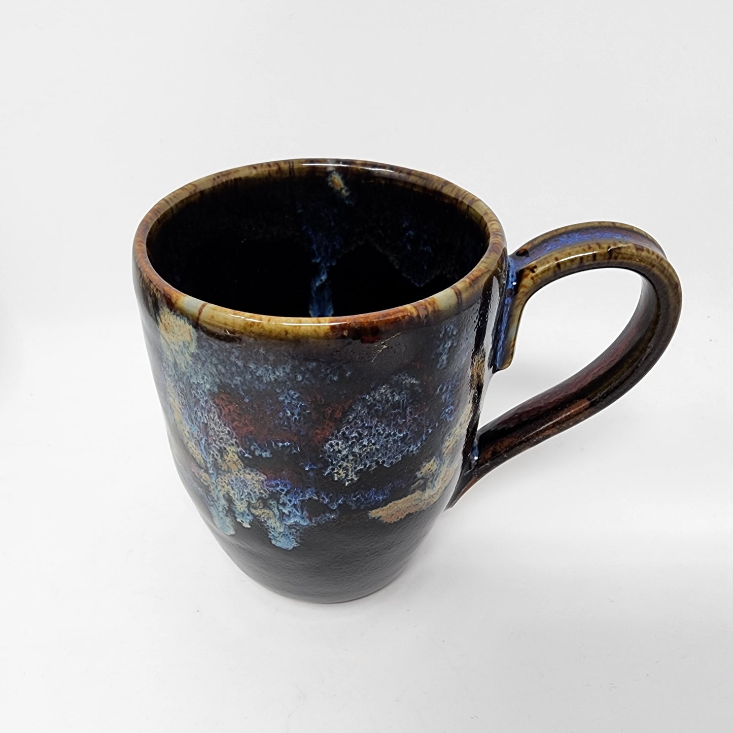 Black Glazed Mug with Abstract Cloud Glaze