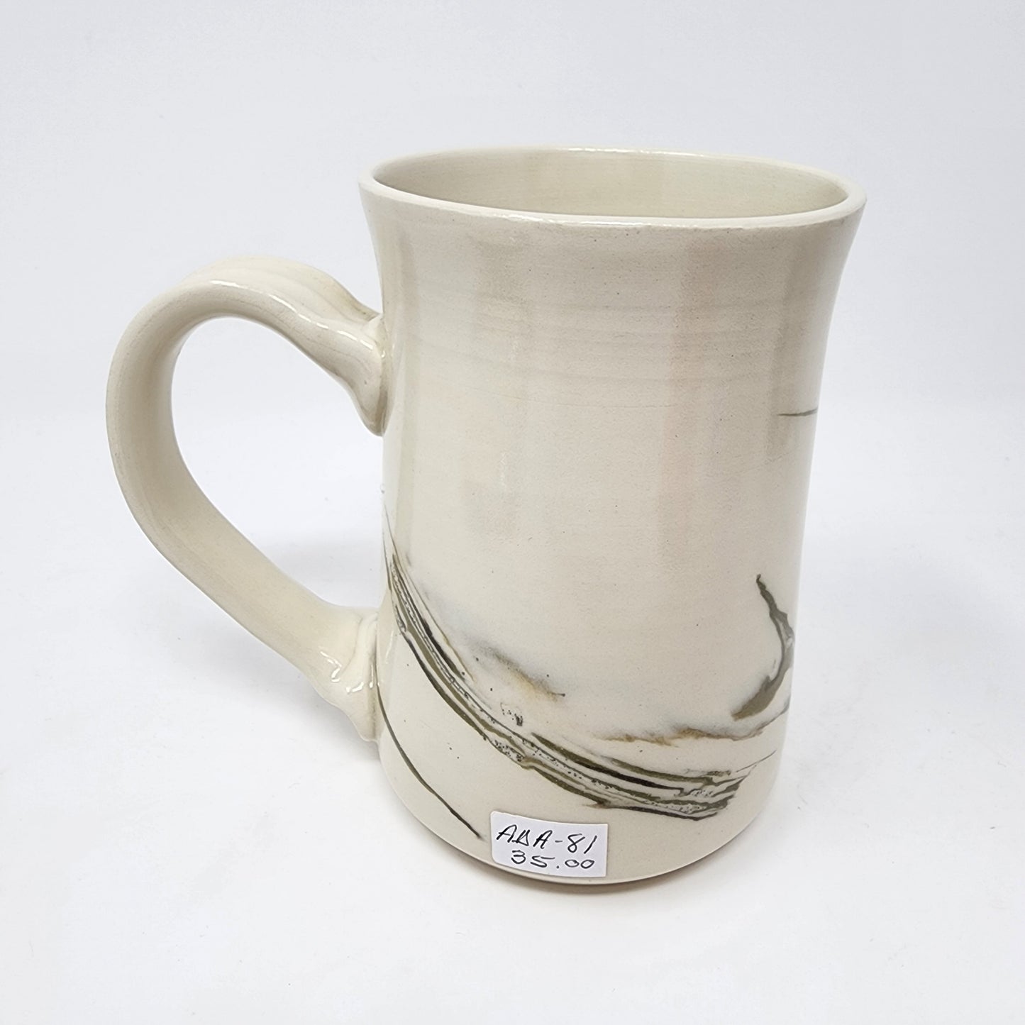 Stripped White and Gray Mug