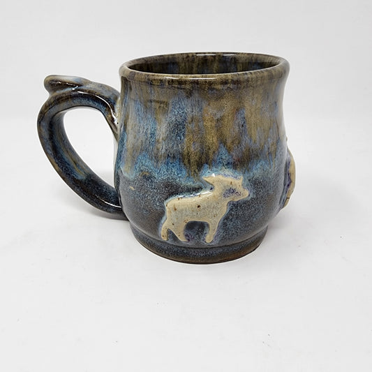 Moose Multi Colour Glazed Mug