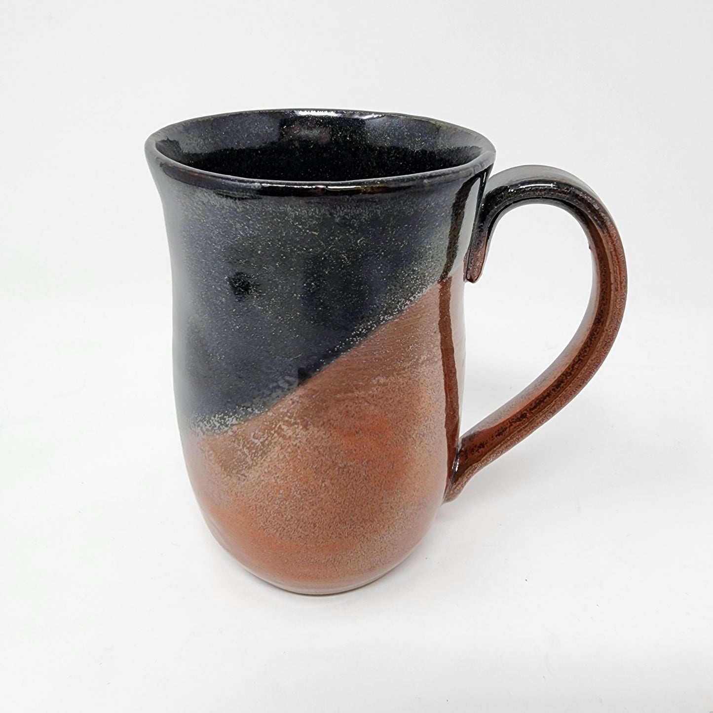 Badged Beige Brown Mugs with Red Tints