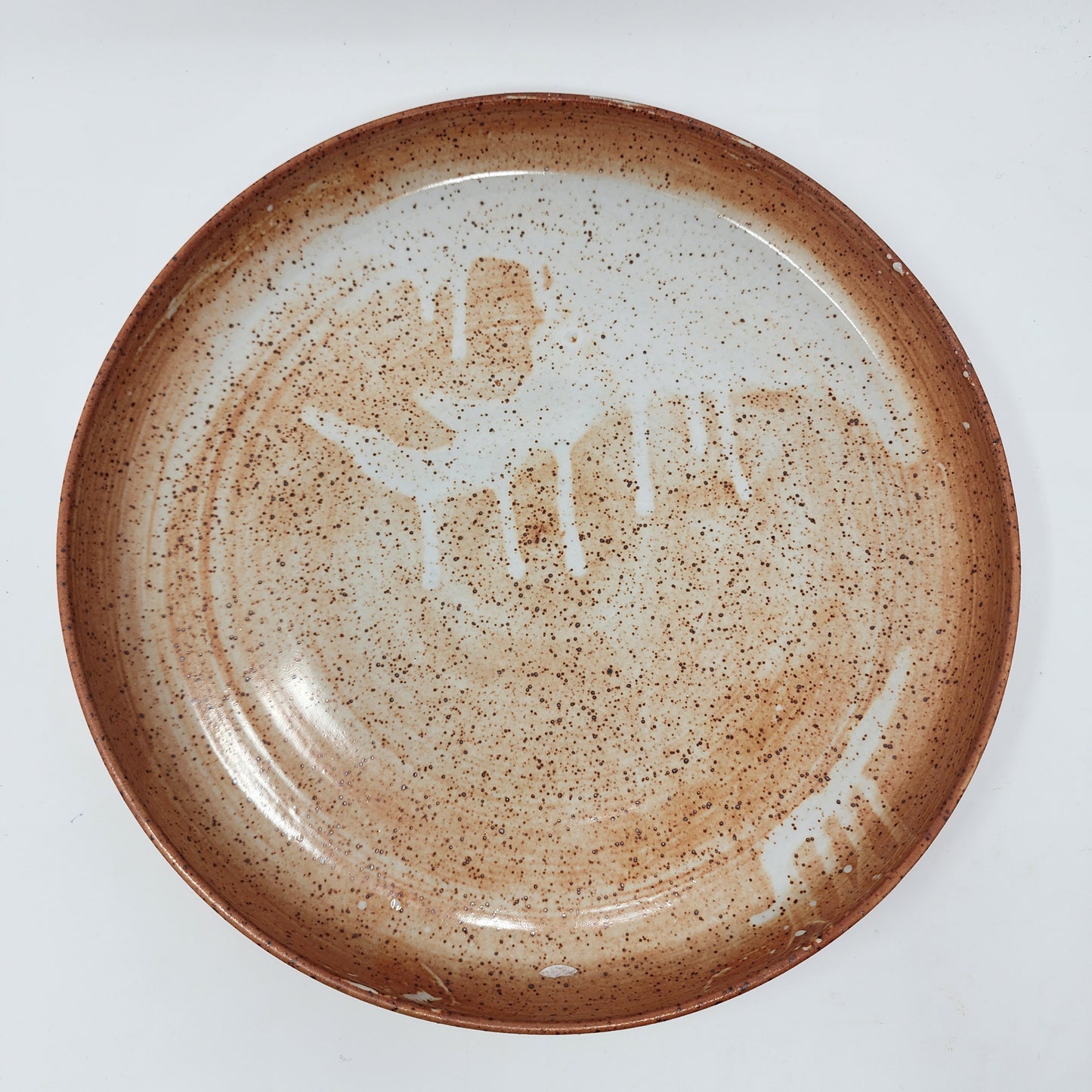 Beige with White Glaze Serving Plate