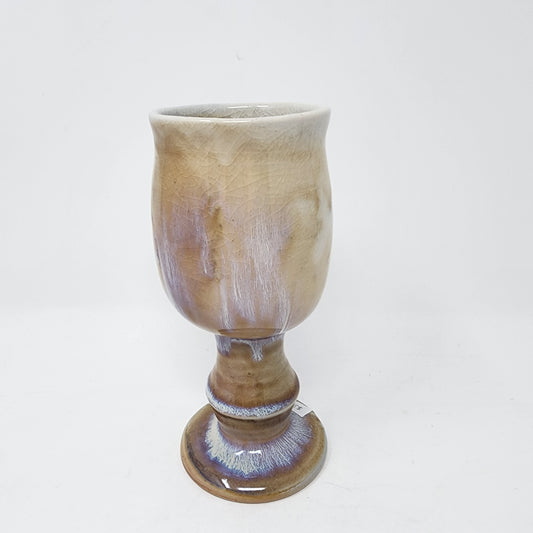 Cream Iridescent Wine Goblet