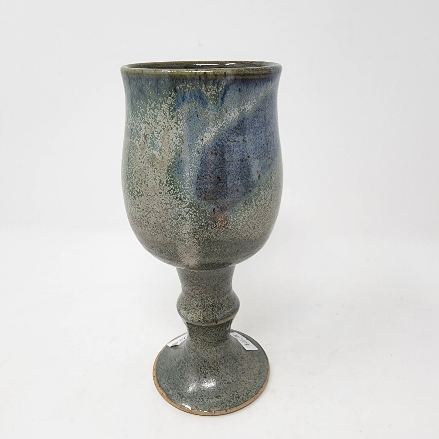 Slate Blue with Green Wine Goblet