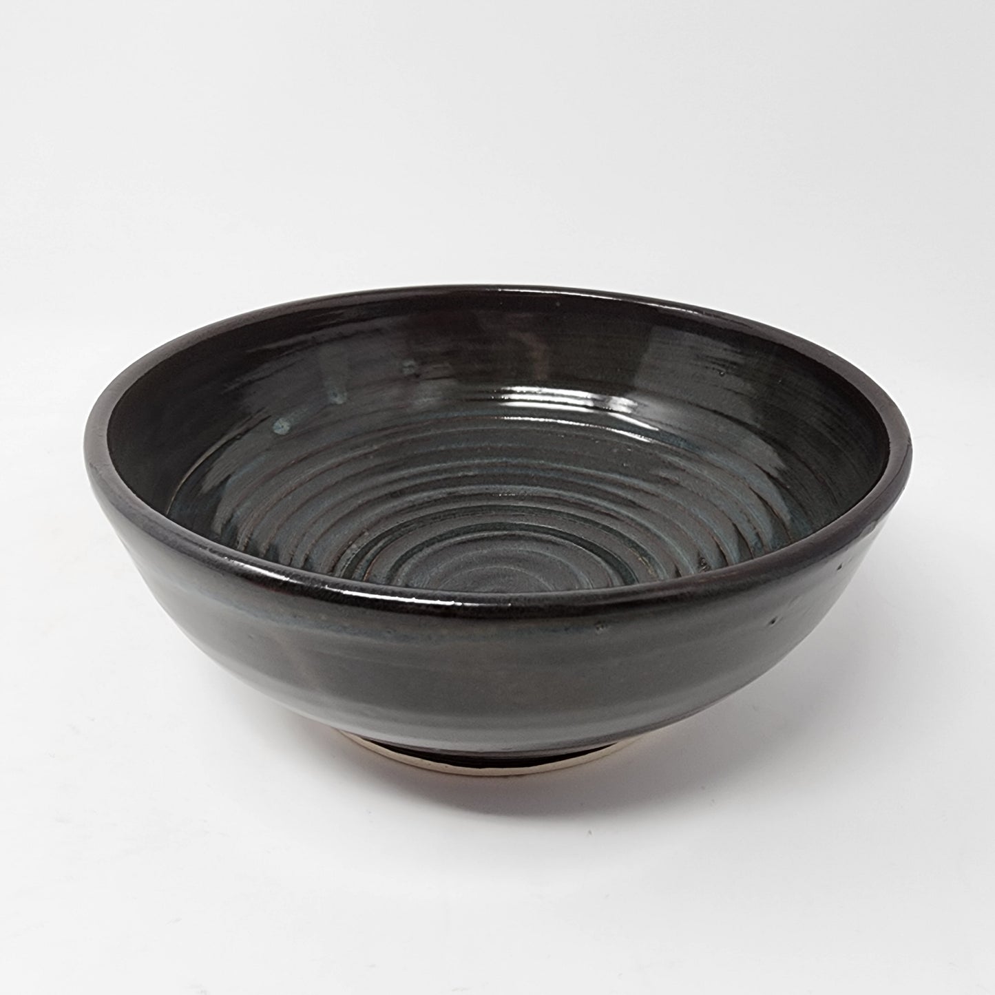 Black Bowl with Blue Glaze Accent