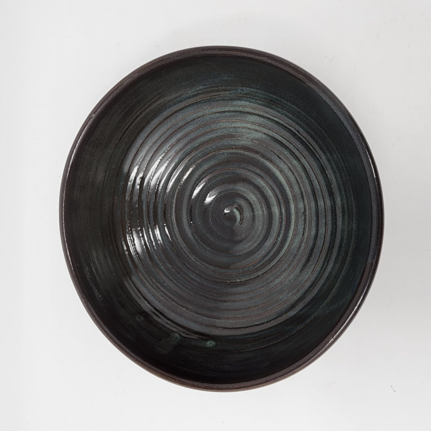 Black Bowl with Blue Glaze Accent