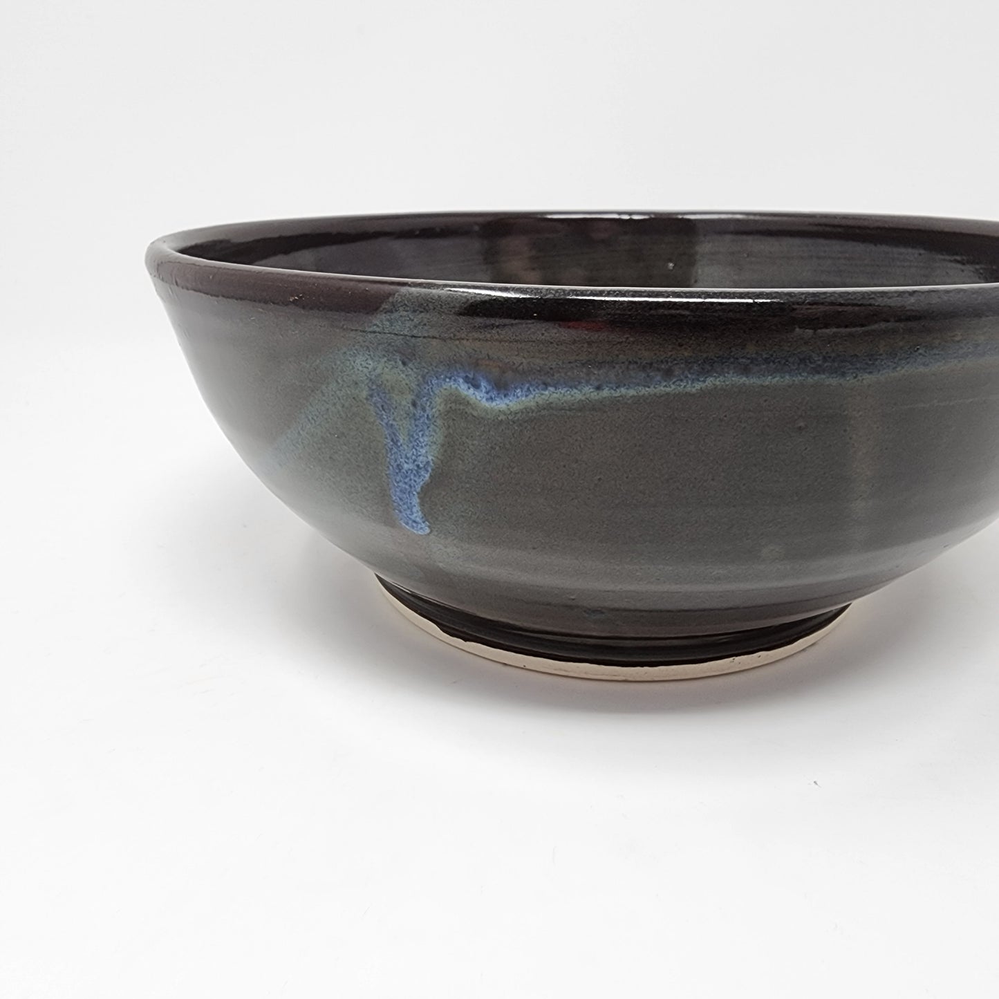 Black Bowl with Blue Glaze Accent