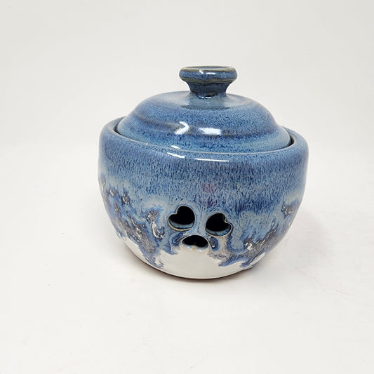 Blue Glaze Garlic Holder