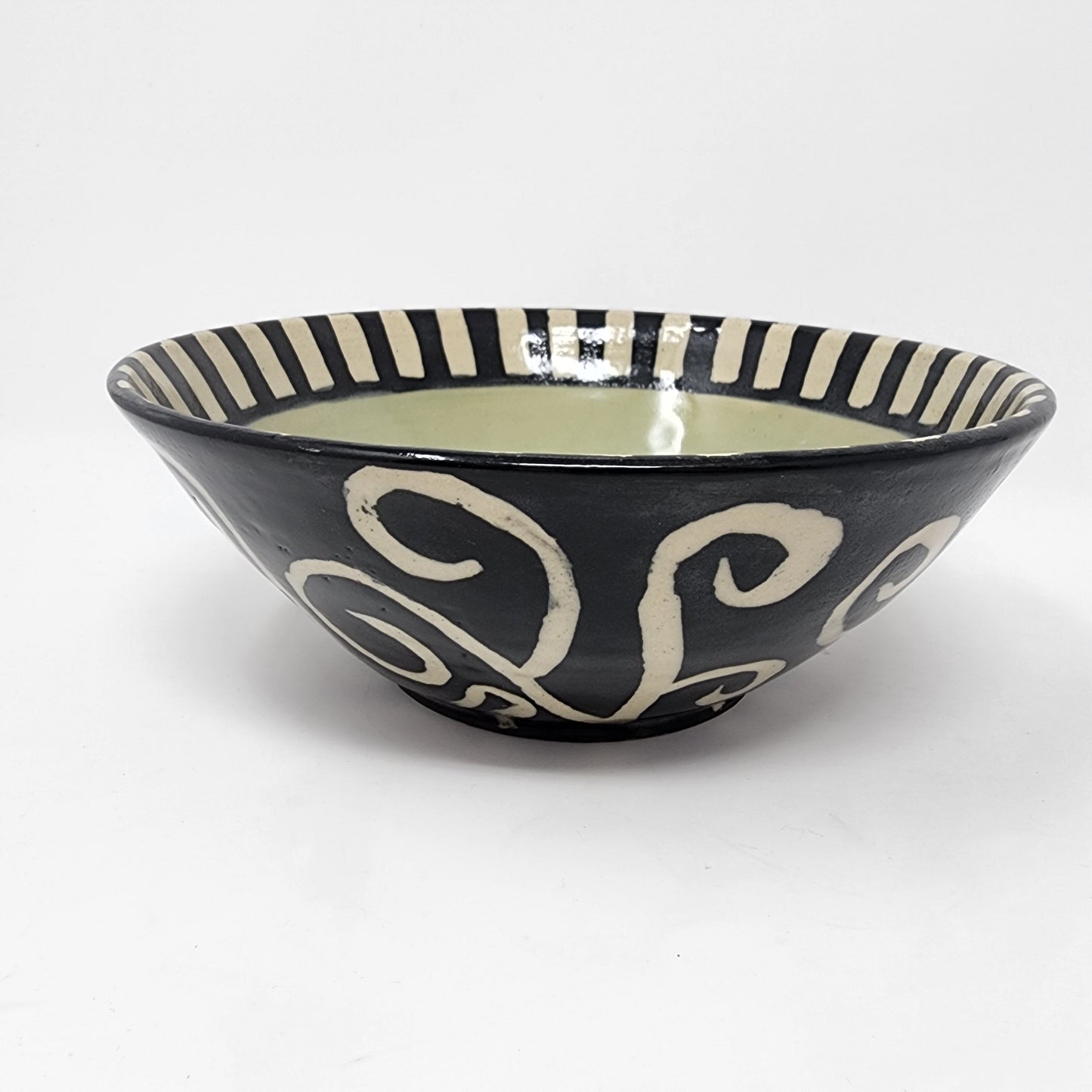 Green and Black Decorated Bowl