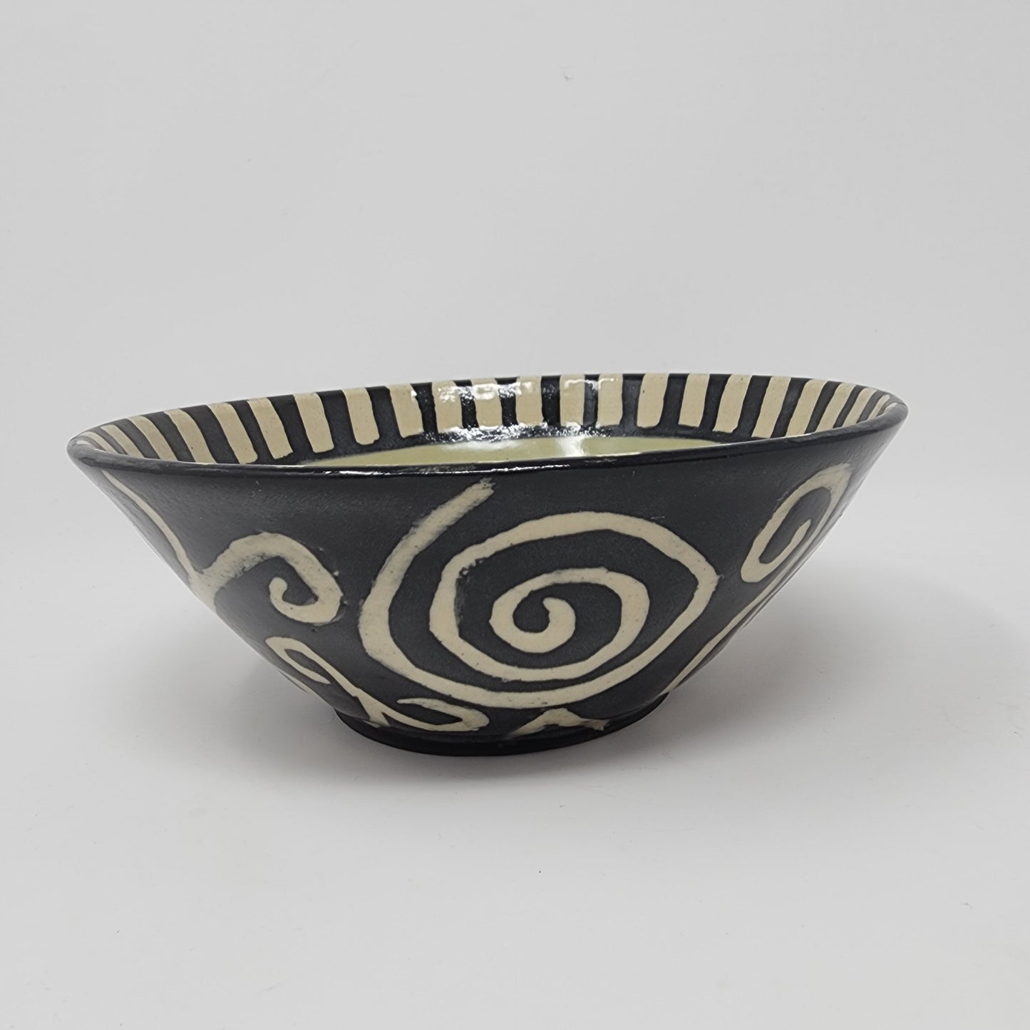 Green and Black Decorated Bowl