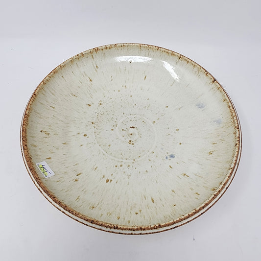 White Speckled Large Serving Plate