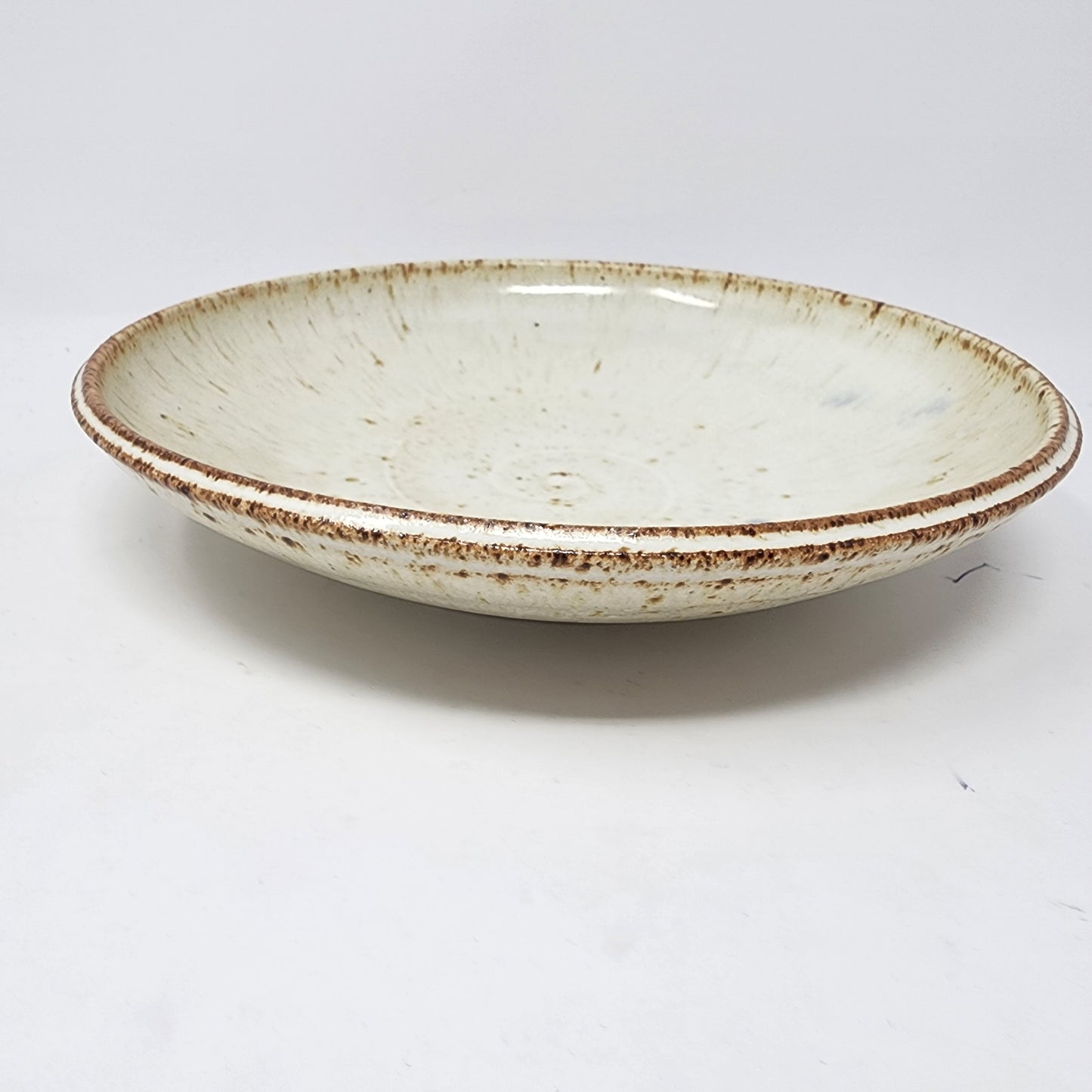 White Speckled Large Serving Plate