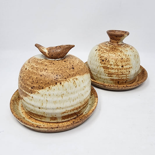 Rustic Beige and Cream Butter Dishes