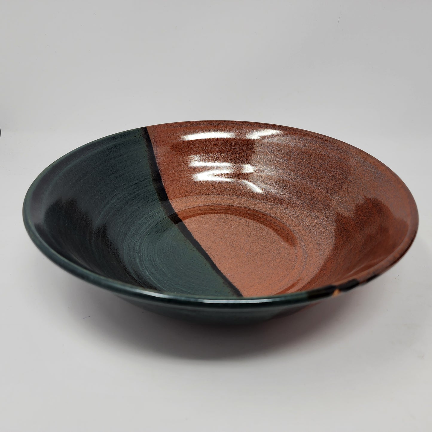 Brown Blue Large Serving Bowl
