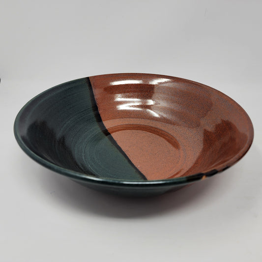 Brown Blue Large Serving Bowl