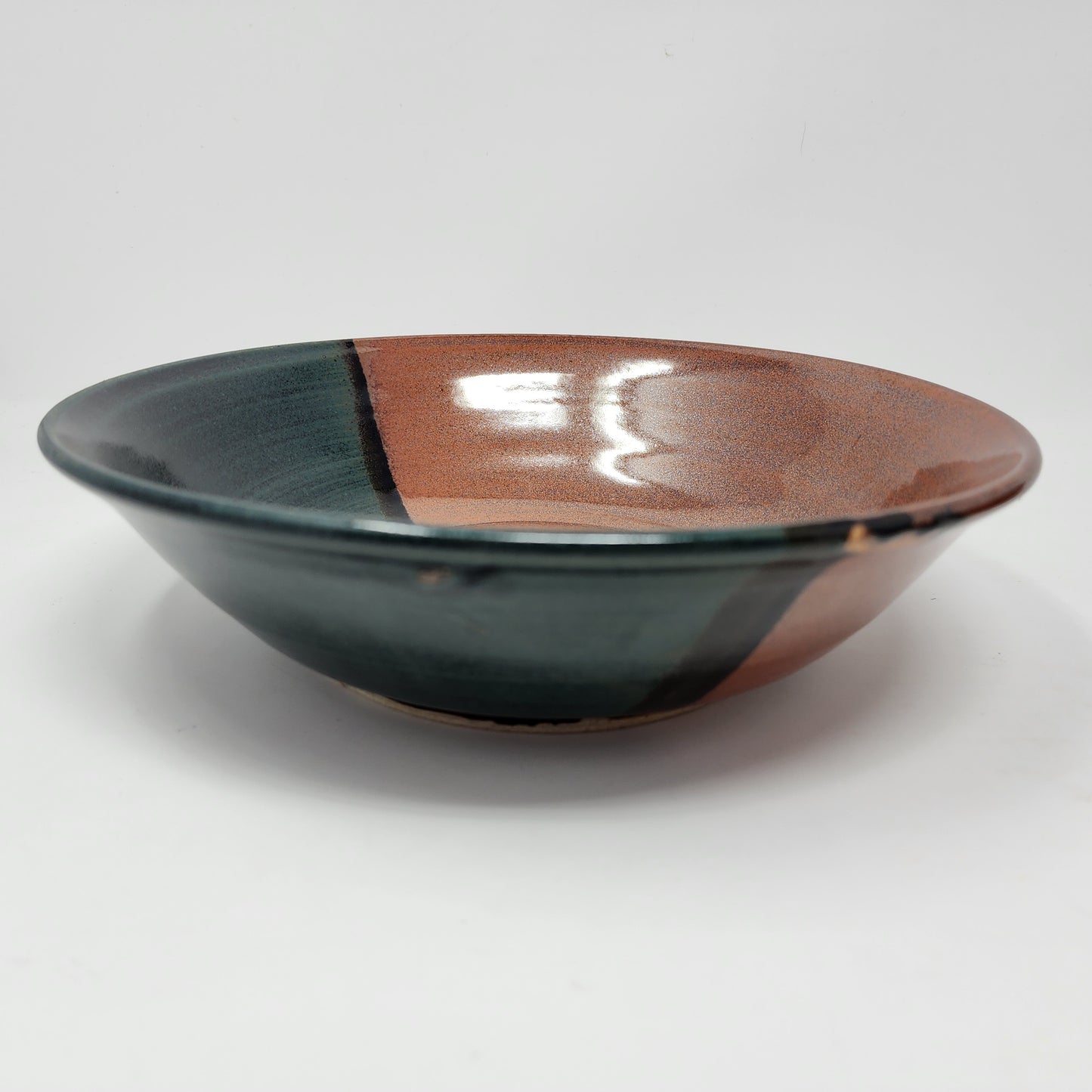 Brown Blue Large Serving Bowl
