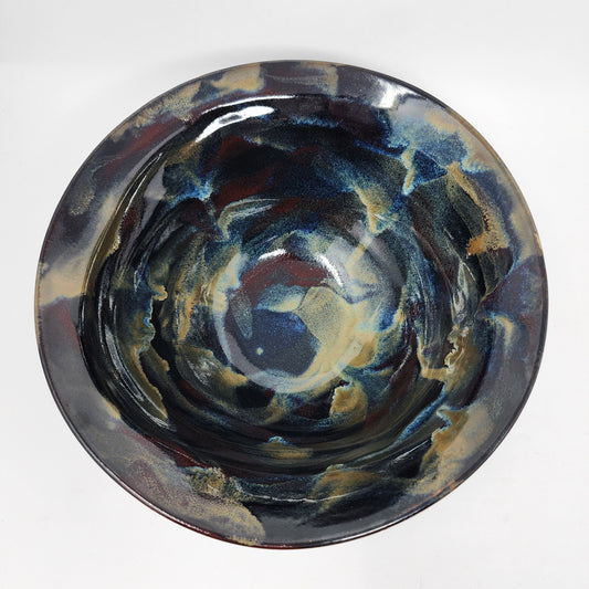 Black Bowl with Multi Iridescent Glaze Small