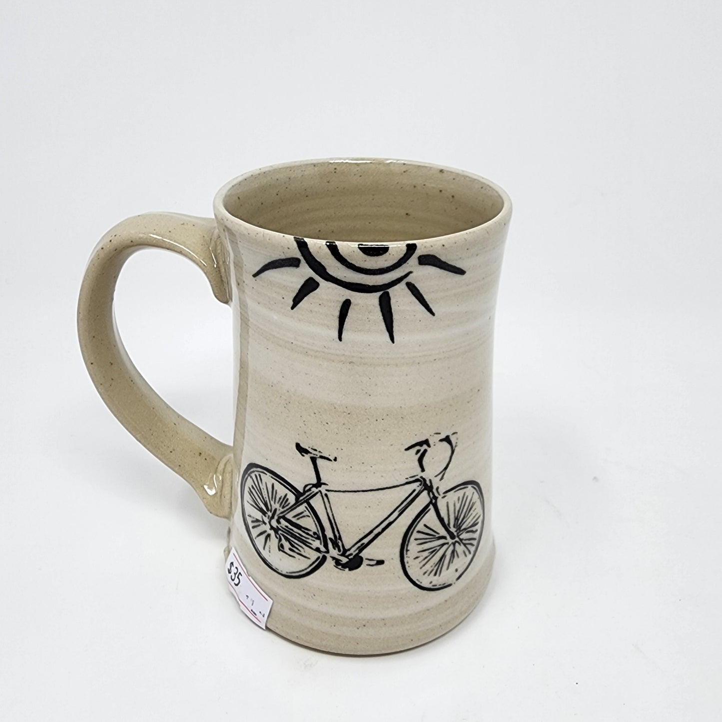 Beige Bike Painted Mug