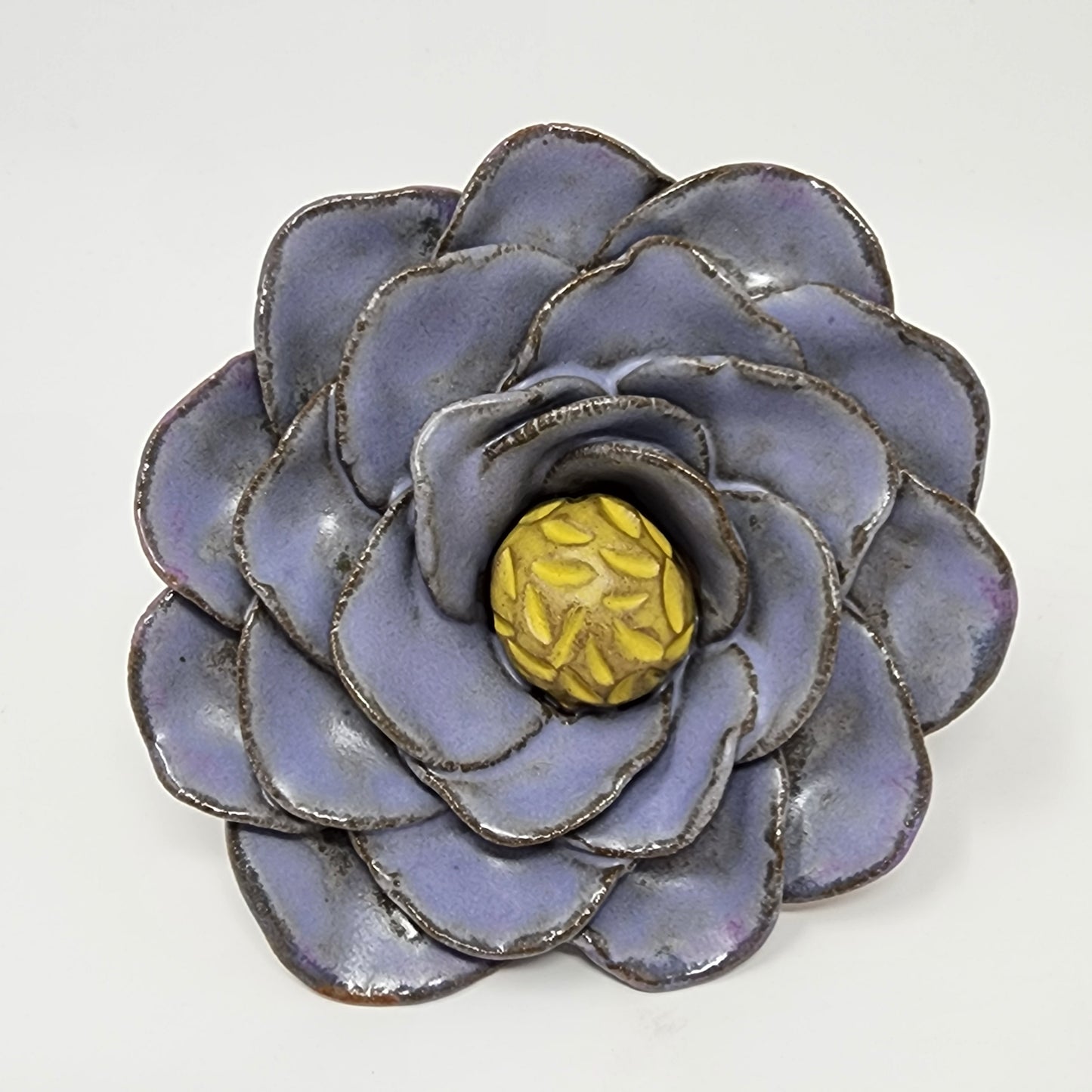 Blue Flower Pottery Sculpture