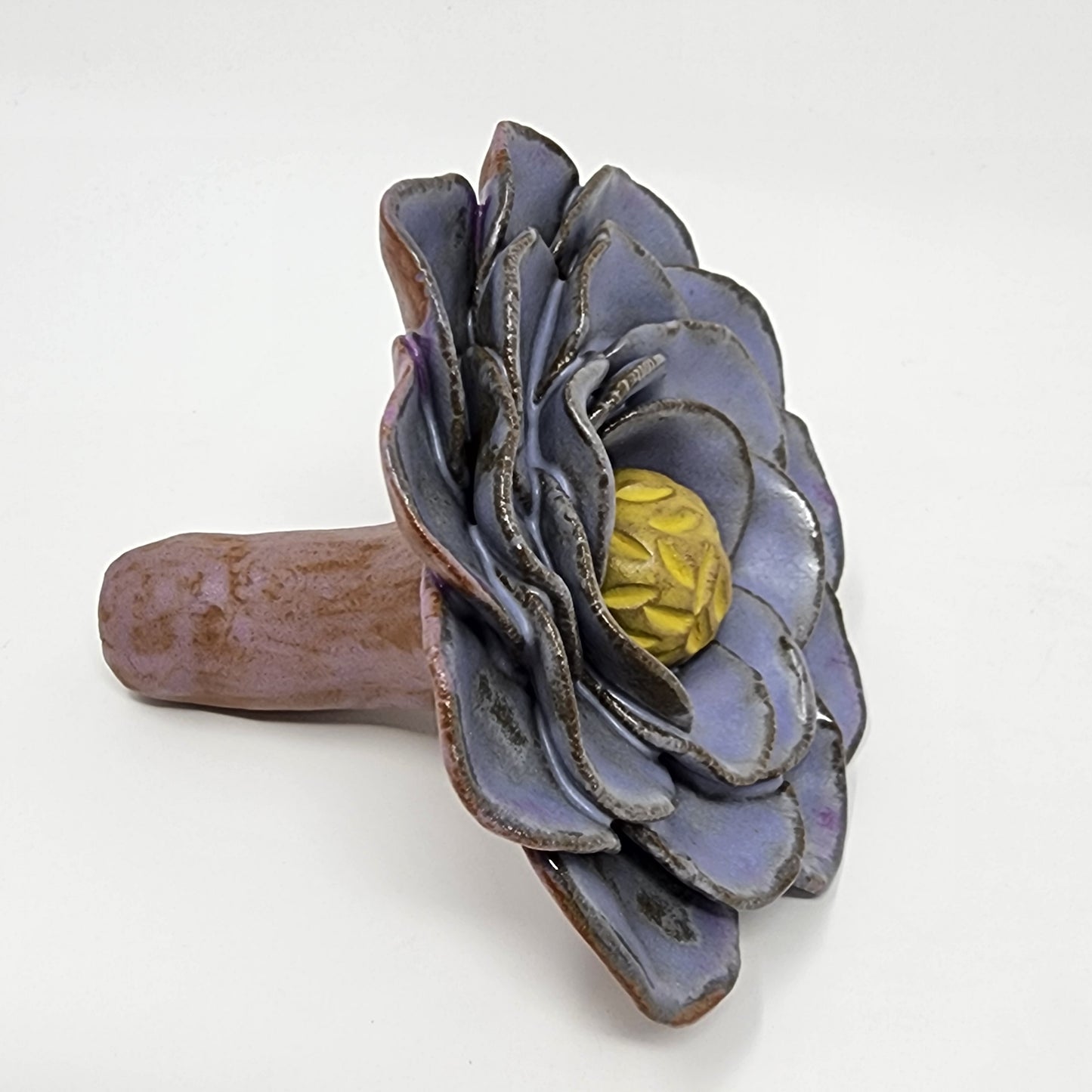 Blue Flower Pottery Sculpture