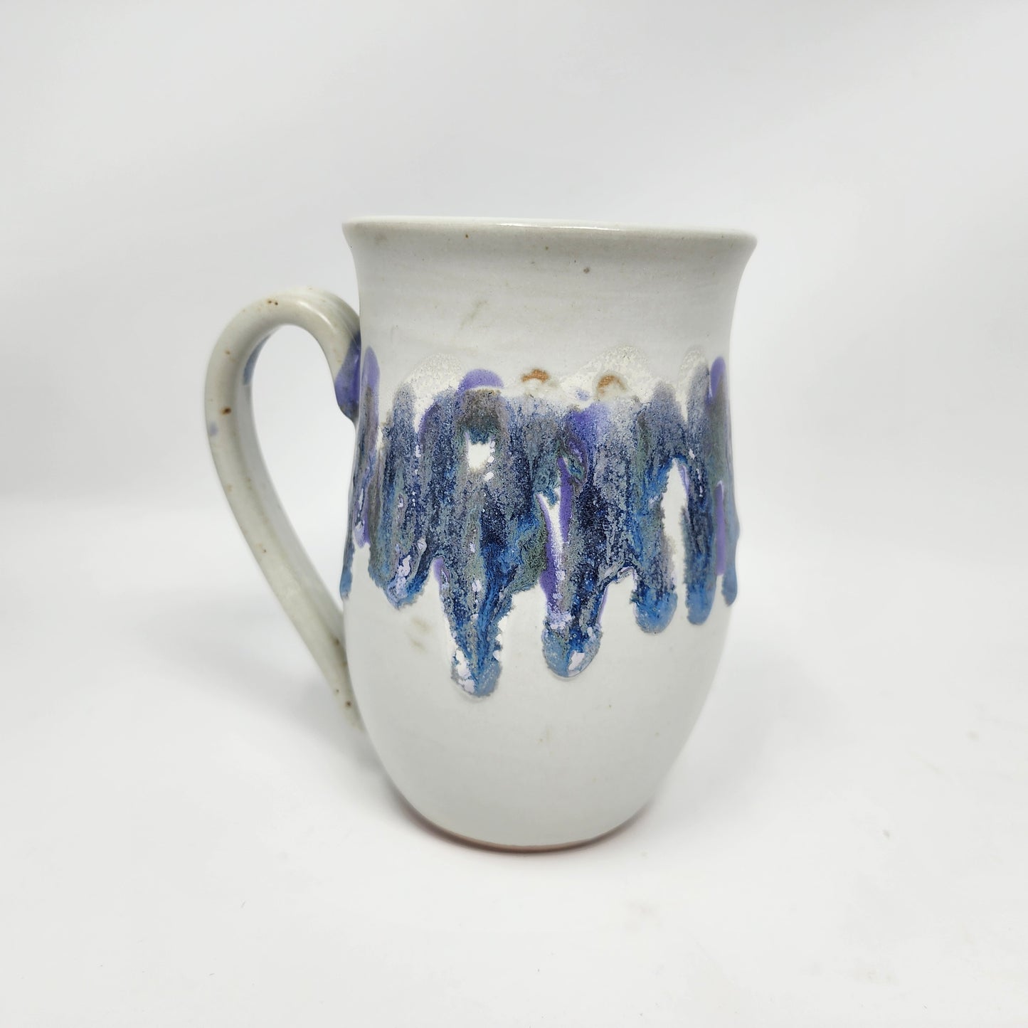 White Blue Drip Mugs