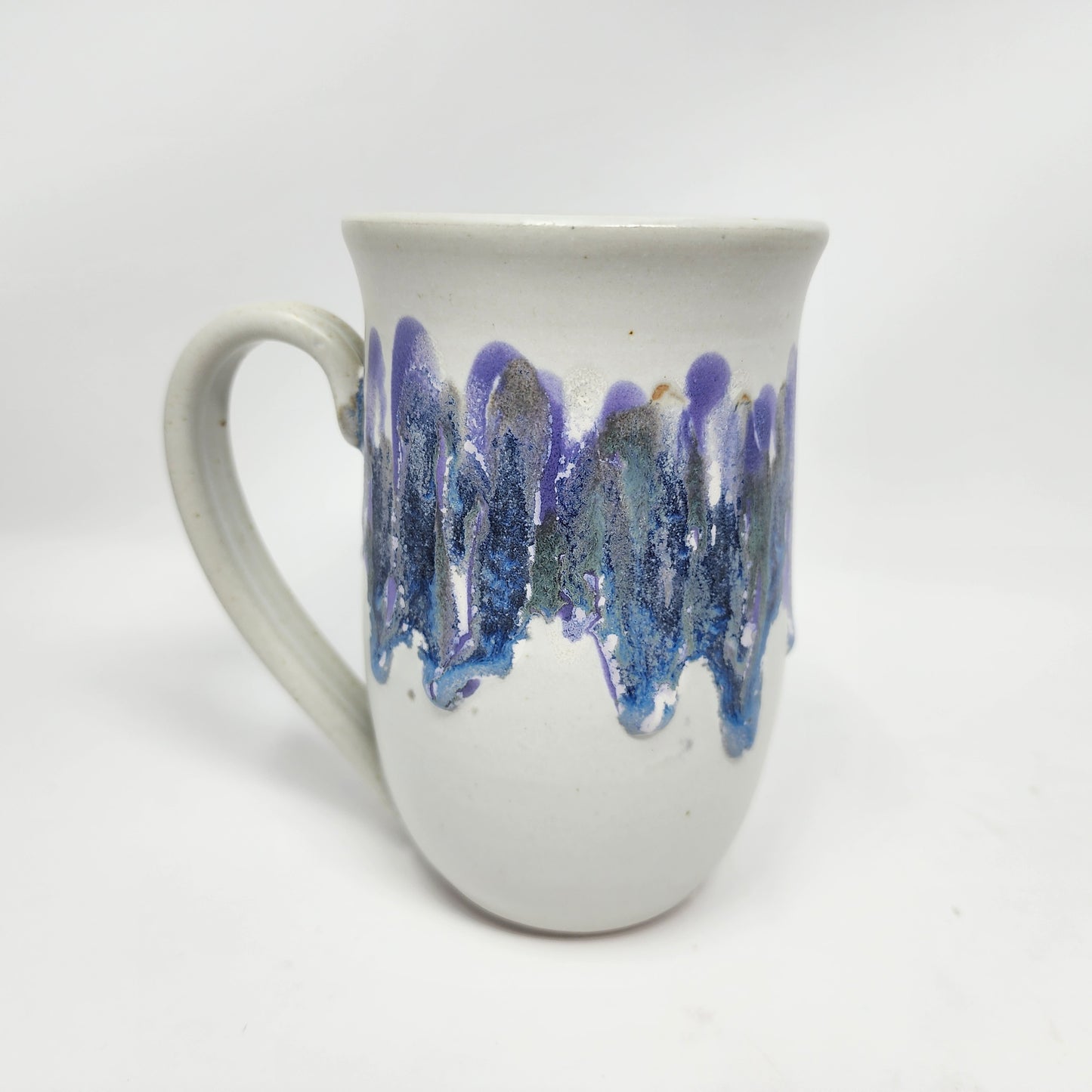 White Blue Drip Mugs