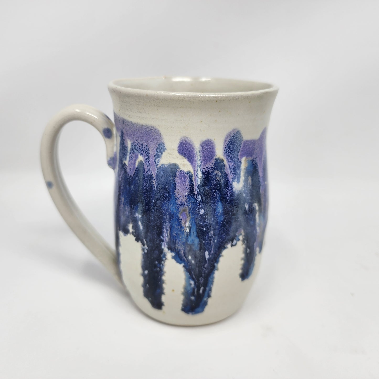 White Blue Drip Mugs