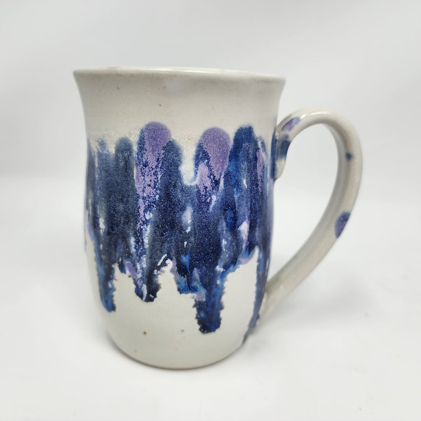 White Blue Drip Mugs