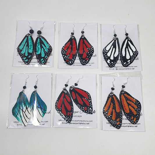 Leather Butterfly Earrings Small