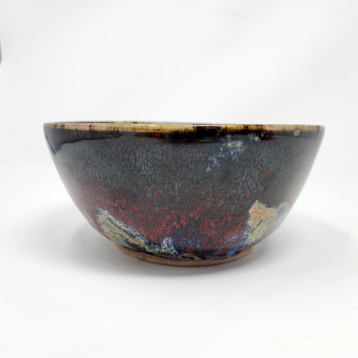 Black Gold and Blue Serving Bowl