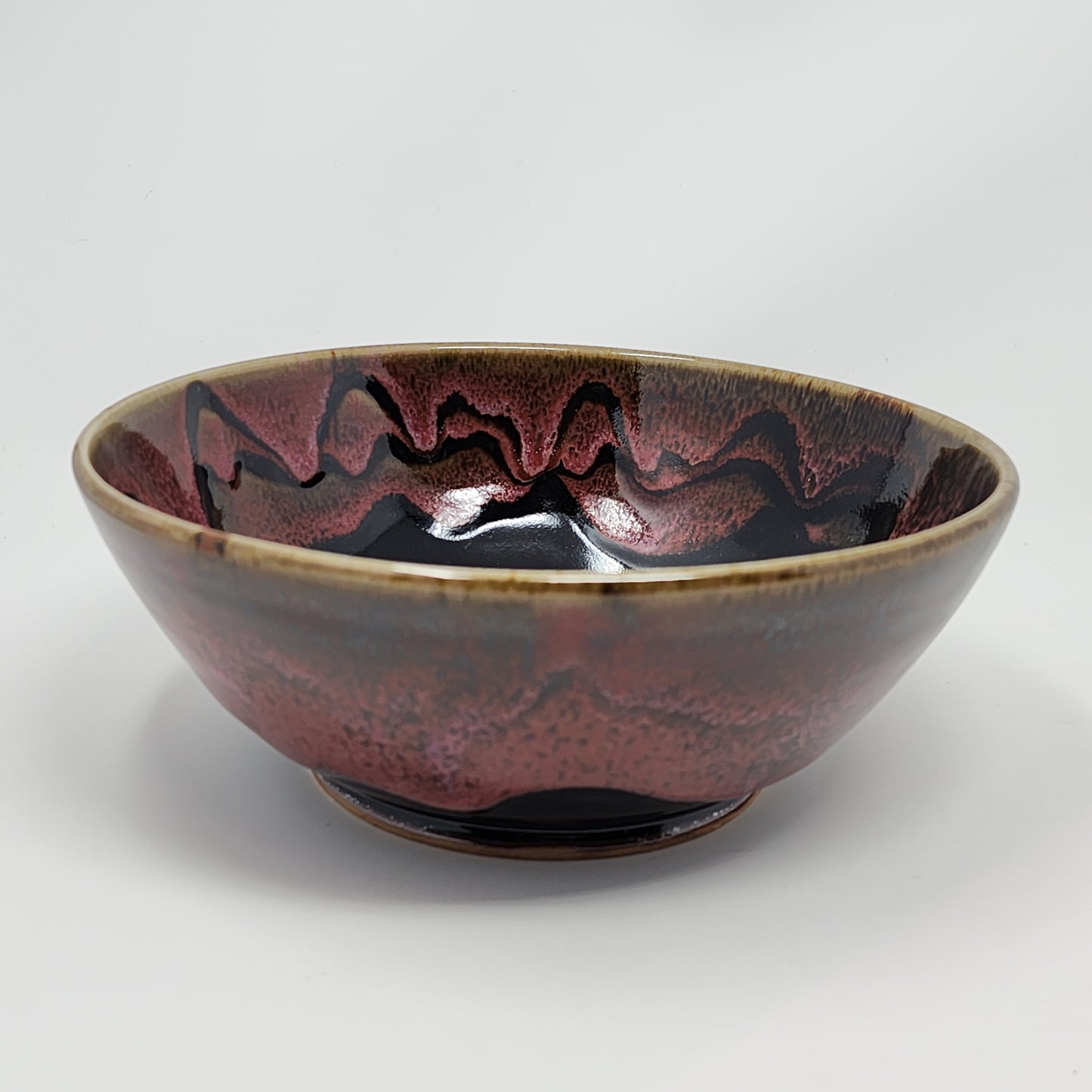 Black with Red Drip Serving Bowl