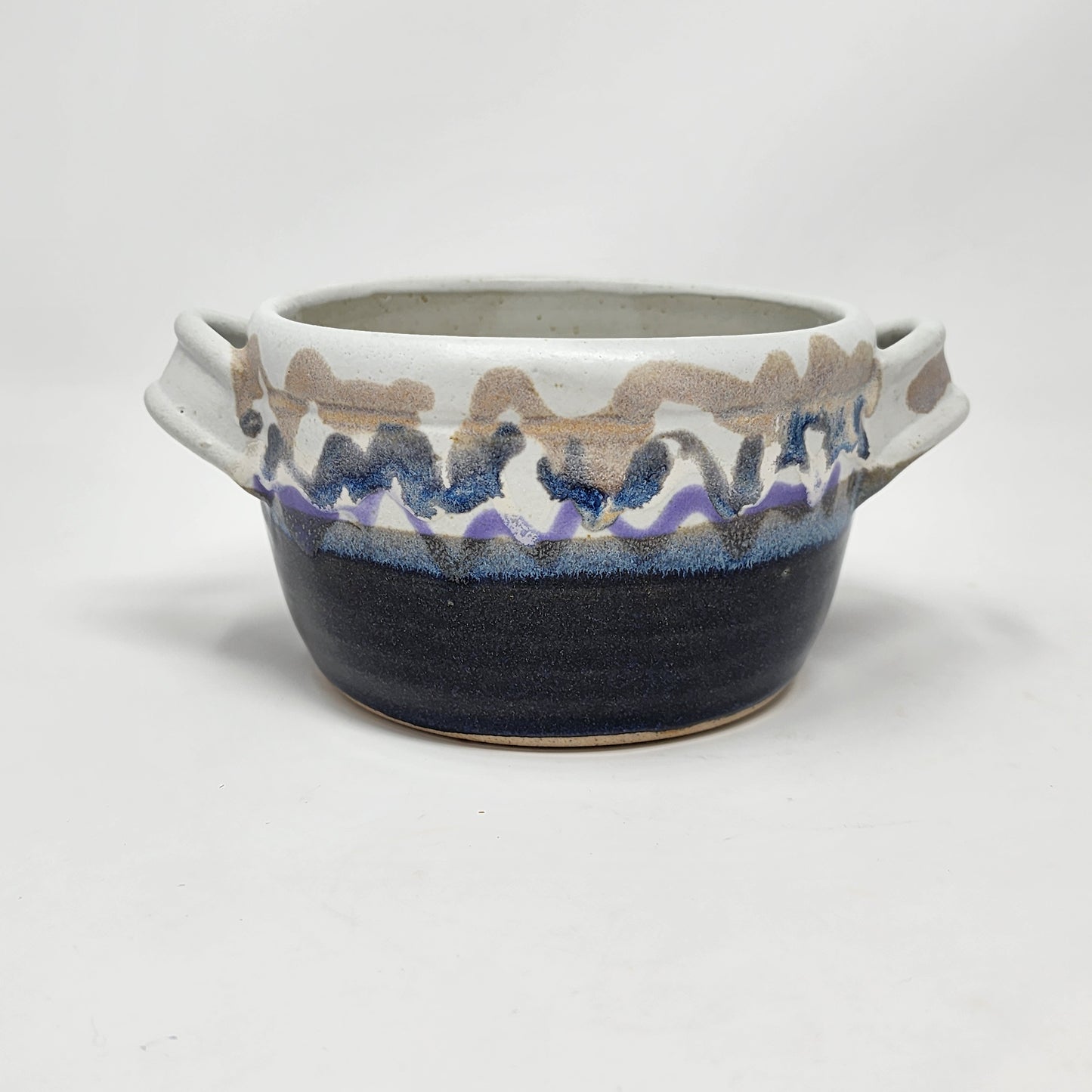 White Blue with Wave Design Dip Bowls