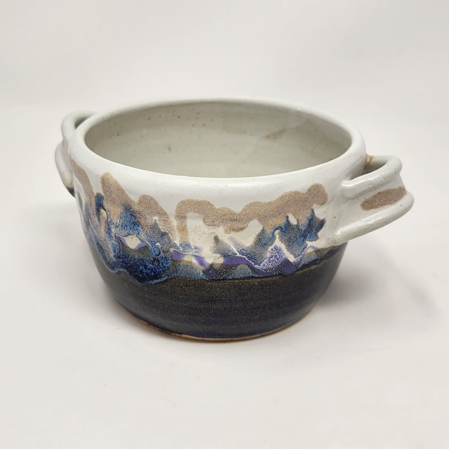 White Blue with Wave Design Dip Bowls