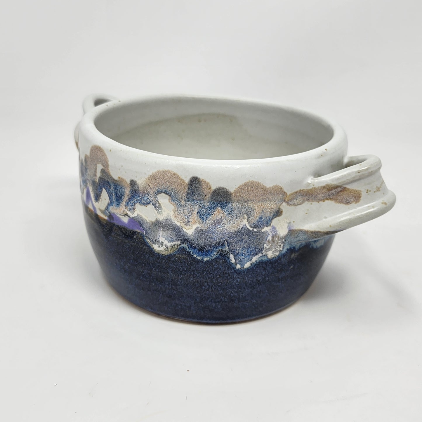 White Blue with Wave Design Dip Bowls