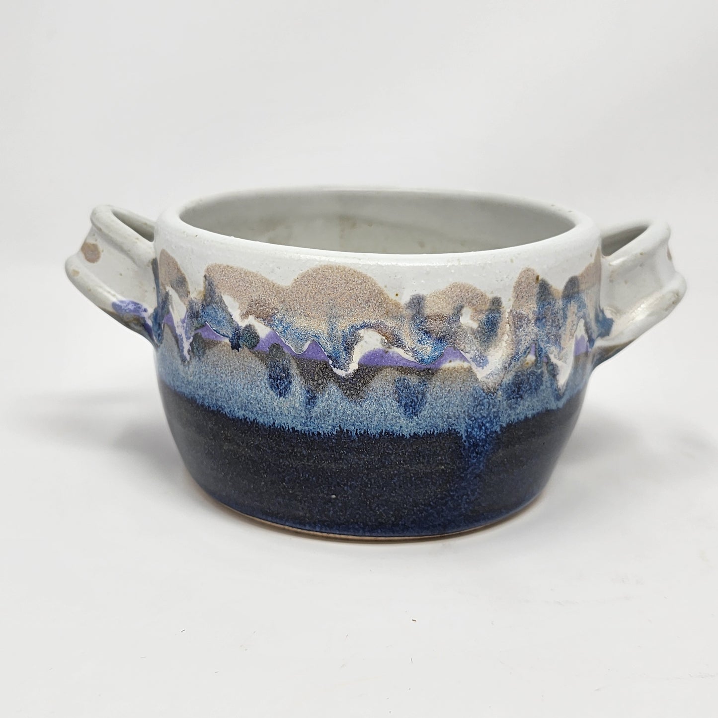 White Blue with Wave Design Dip Bowls