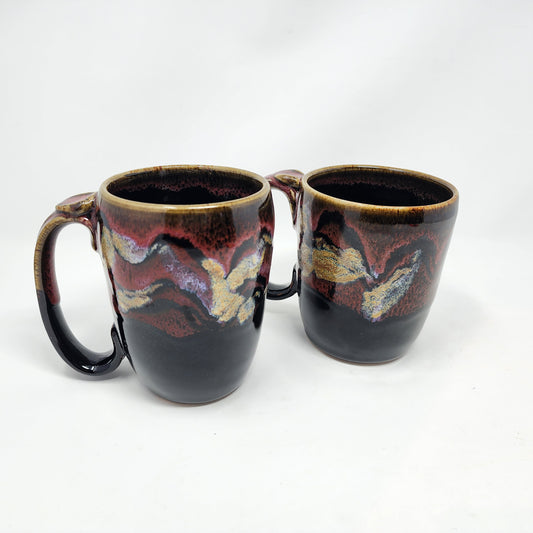 Black Red Swirl Mugs