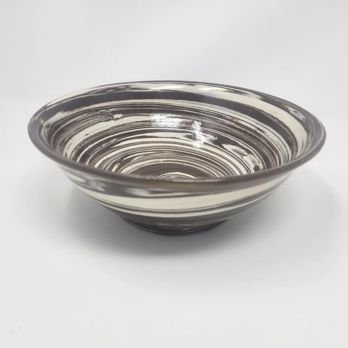 Brown and White Swirl Bowl