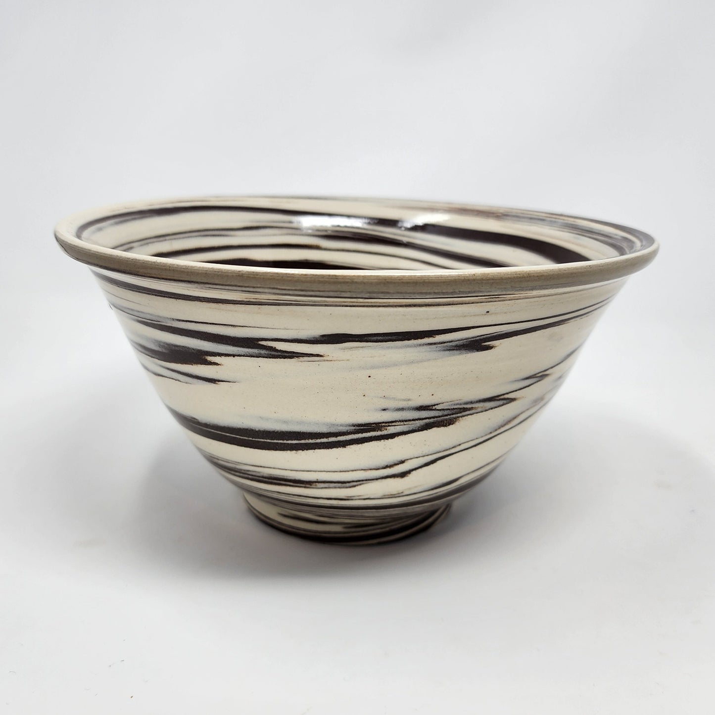Brown White Swirl Medium Bowl
