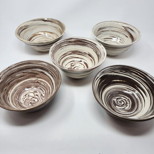 Brown White Swirl Small Bowls