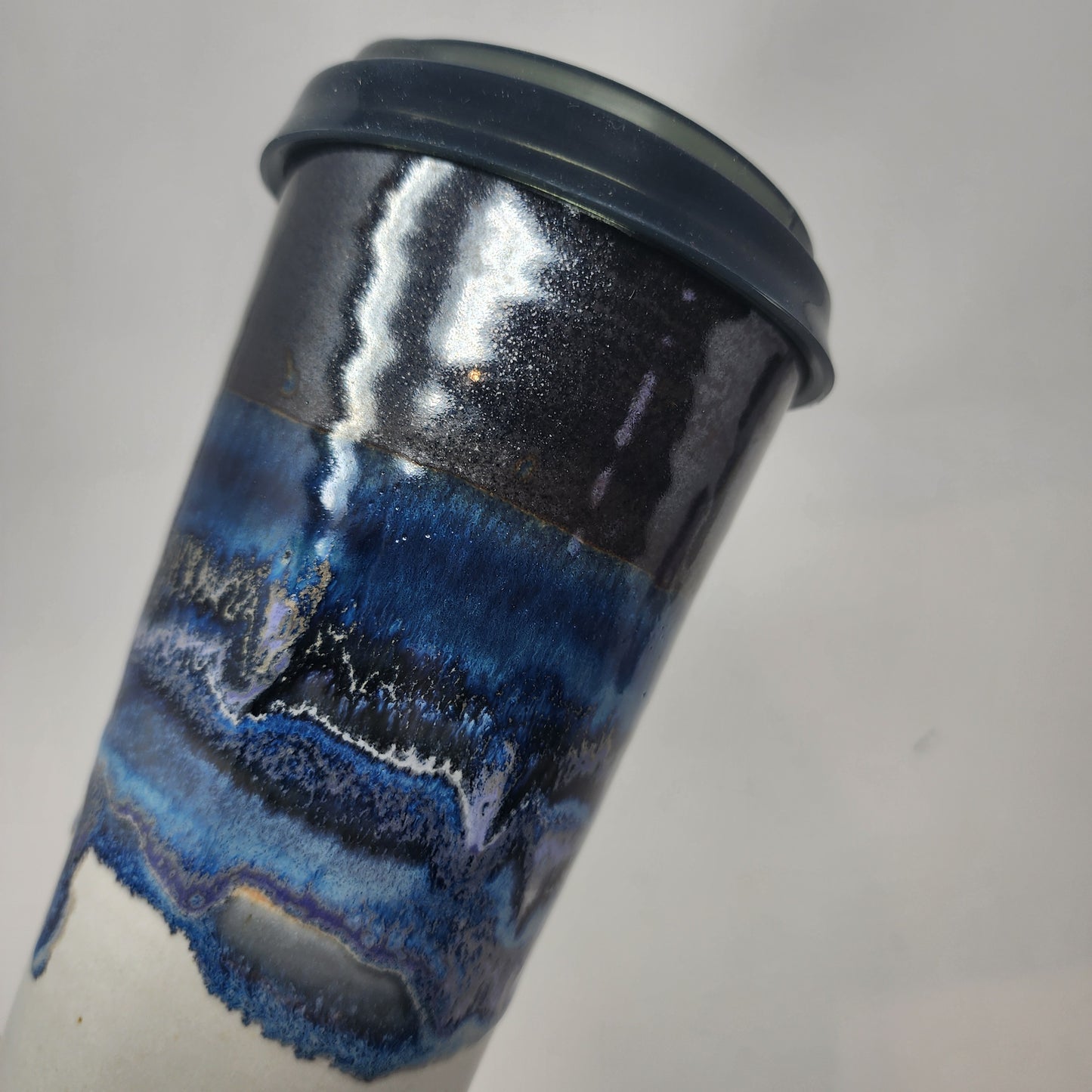 Blue Hues with White Base Travel Mug