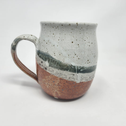 White Green Earthen Speckled Mug