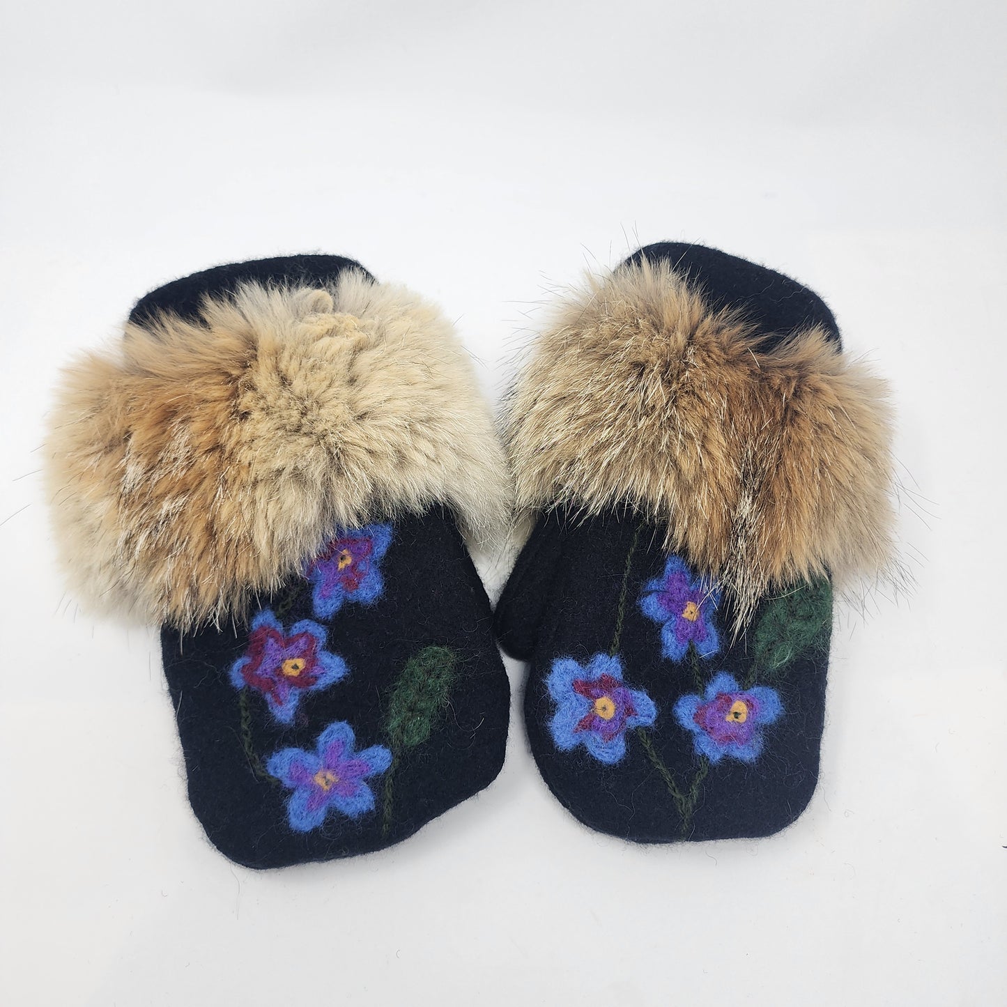 Blue Flower Mittens