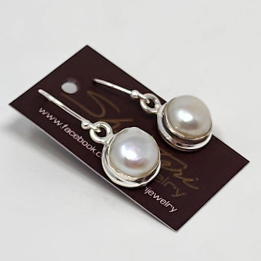 Silver Classic Pearl Earrings