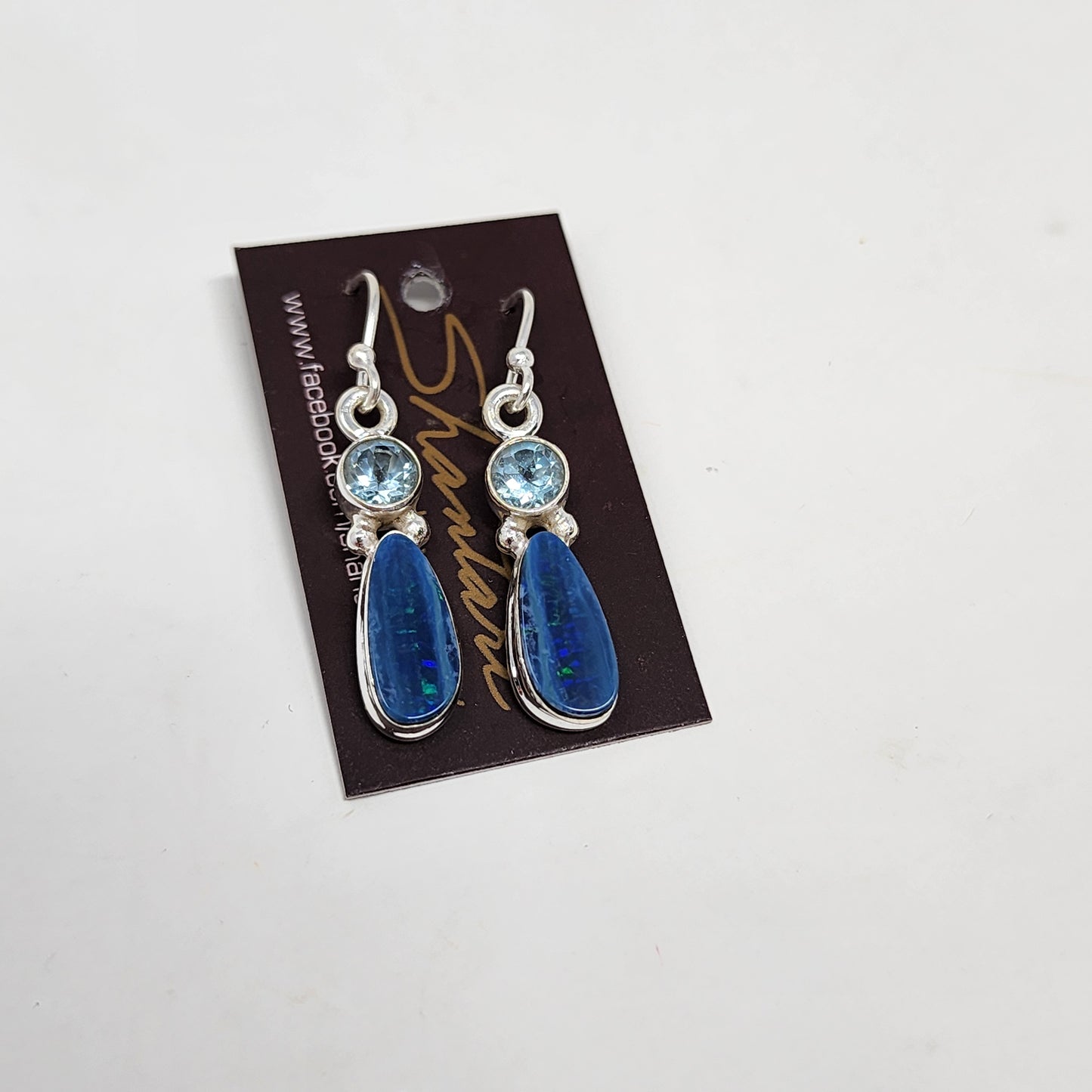 Blue Stone Zircon Drop Earrings