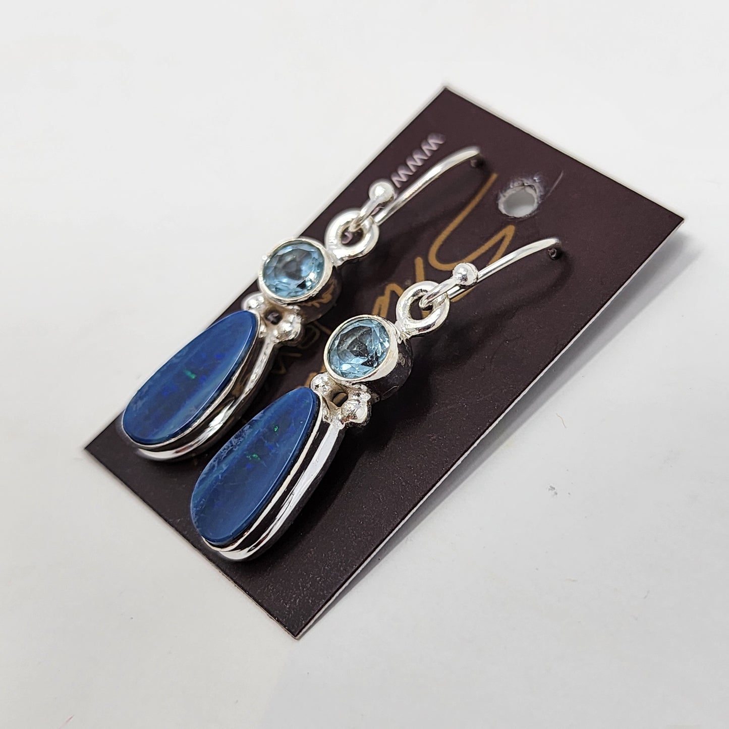 Blue Stone Zircon Drop Earrings