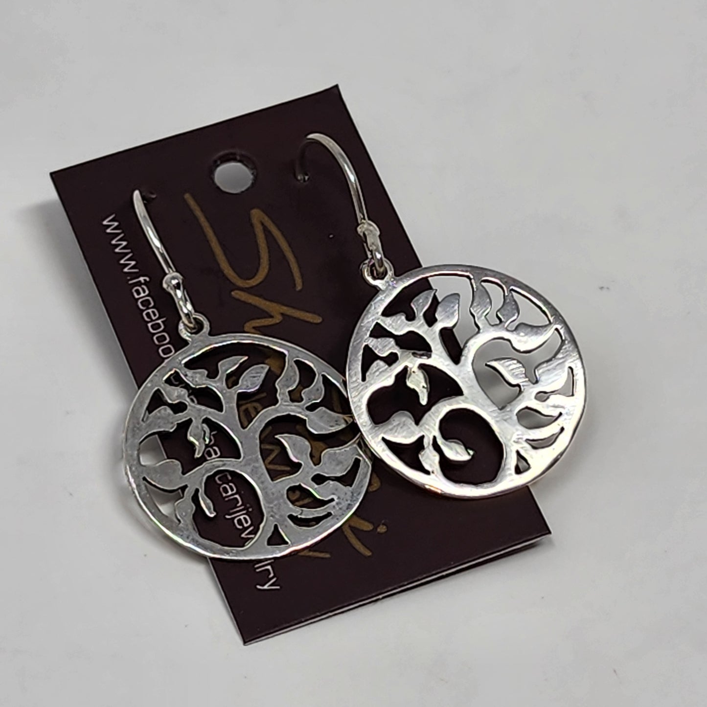 Silver Circle Vine Earrings