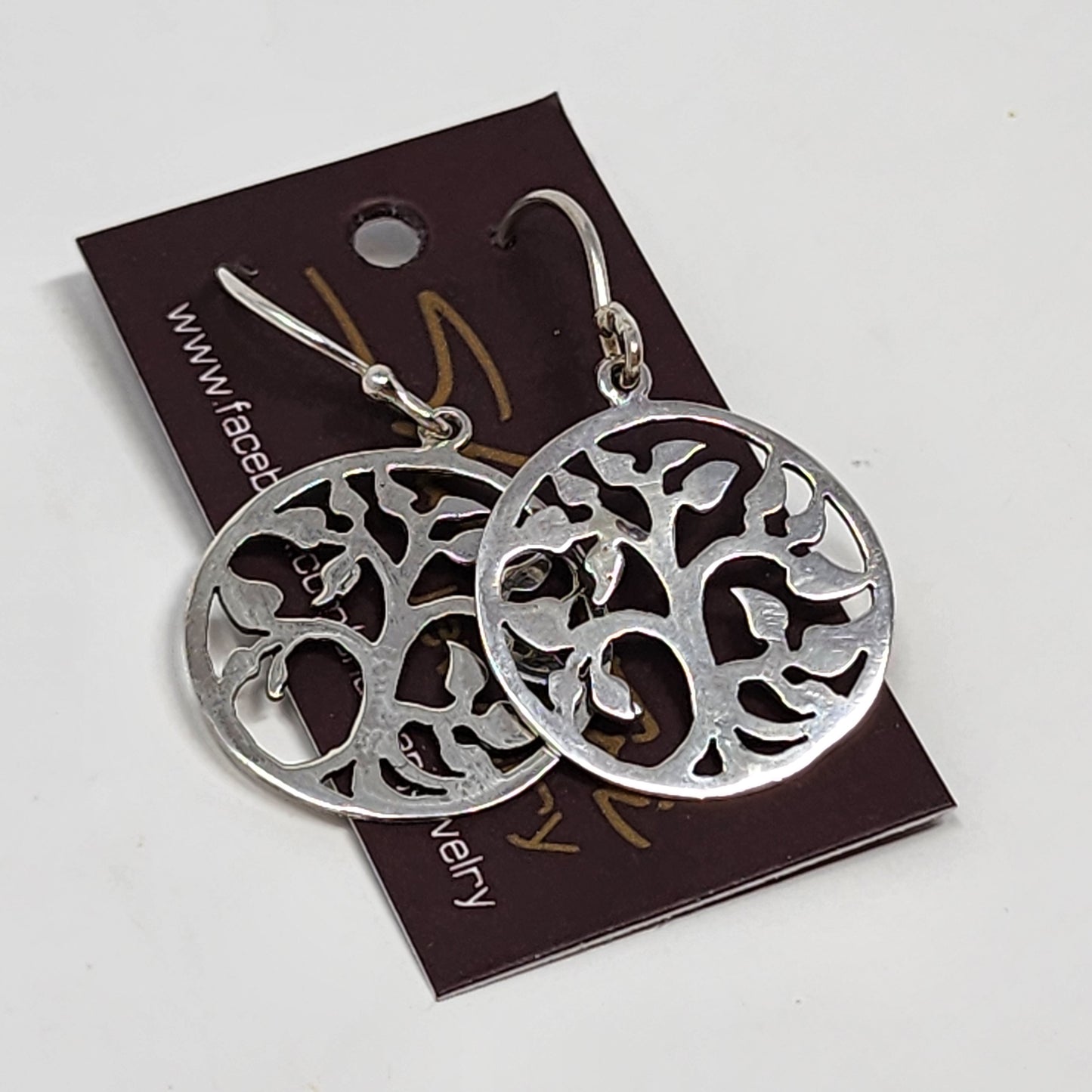 Silver Circle Vine Earrings