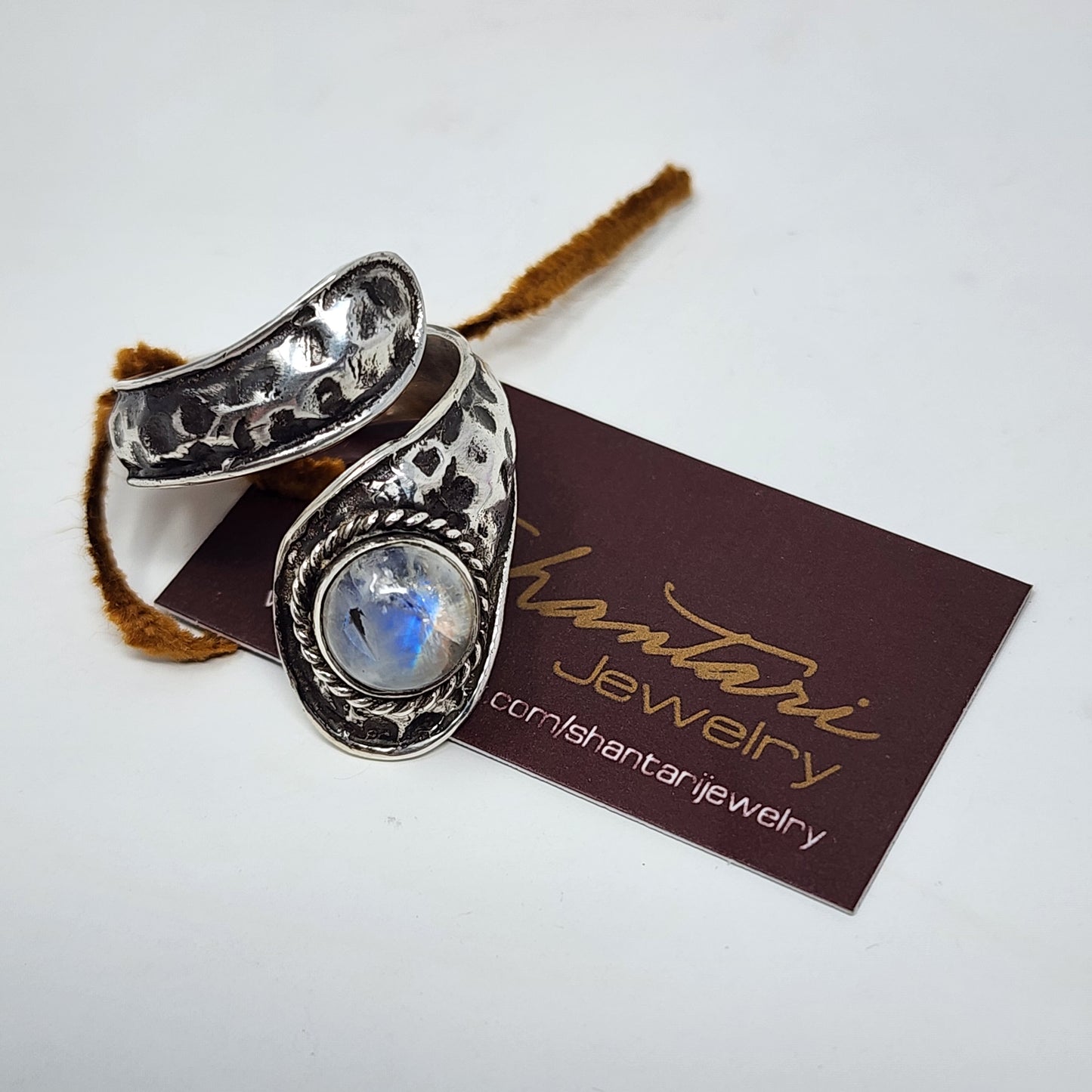 Silver Wrap Ring with Moonstone