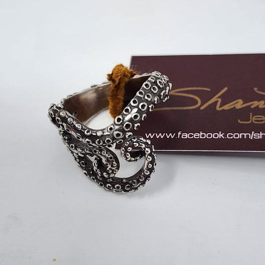 Silver Tentacle Steampunk Ring