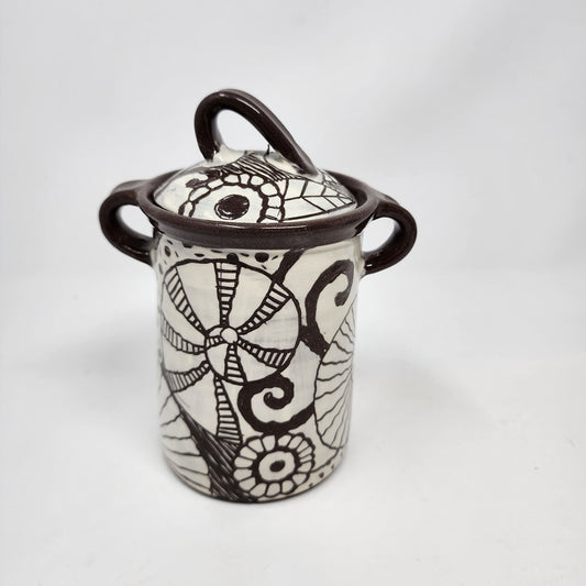 Sea Life Scraffito Canister 1