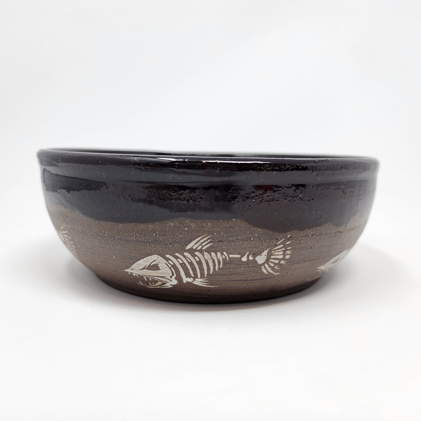 Fish Bone Bowl with Black Glaze